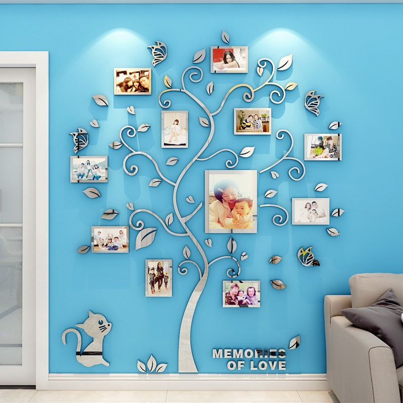 3D Acrylic Family Photo Frame Wall Stickers