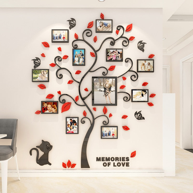 3D Acrylic Family Photo Frame Wall Stickers