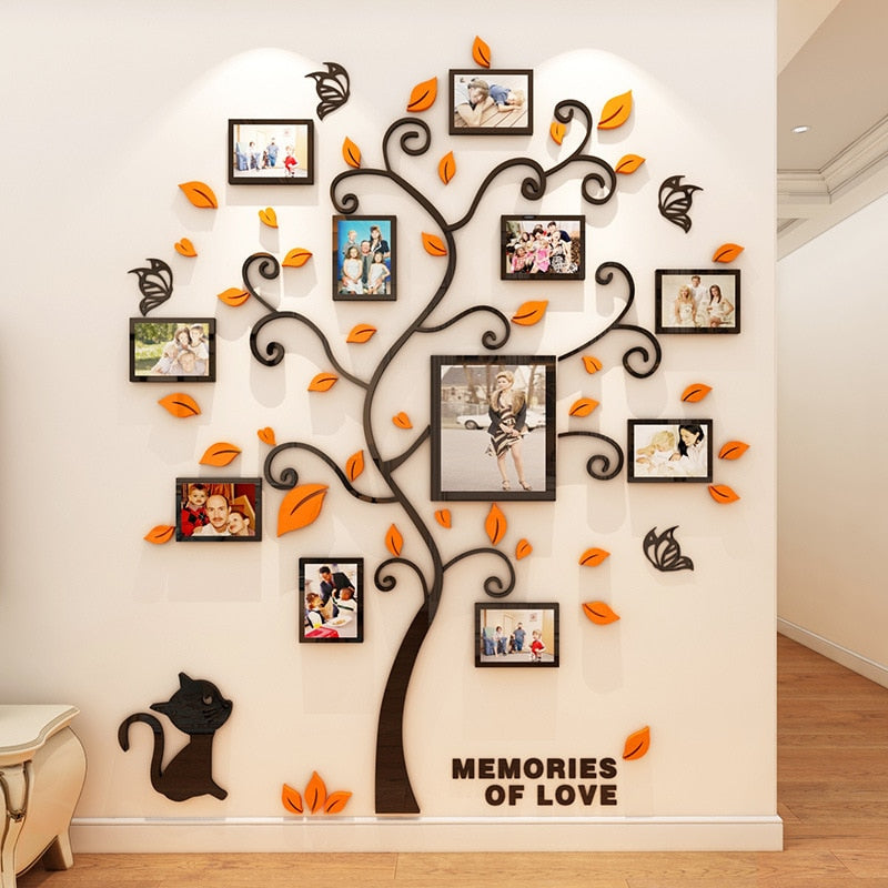 3D Acrylic Family Photo Frame Wall Stickers