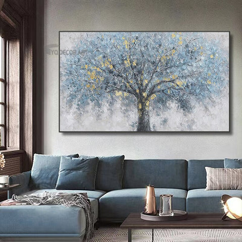 Blue and Gold Tree of Life – Canvas Art Club