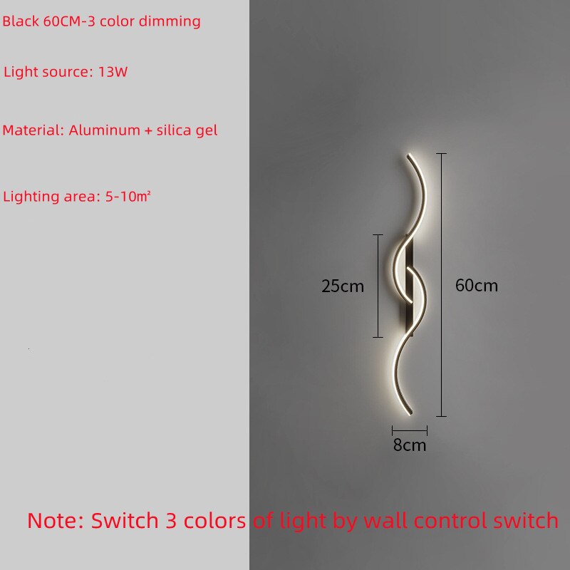 3 Color Dimming LED Wall Lamp